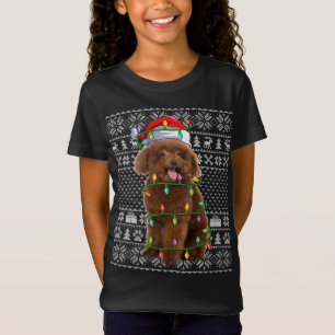 Toy Poodle Dog Lover Santa Hat Ugly Toy Poodle Chr T-Shirt