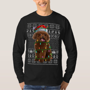 Toy Poodle Dog Lover Santa Hat Ugly Toy Poodle Chr T-Shirt