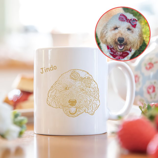 Toy Poodle Dog Personalised Hand Drawing Coffee Mug (Creator Uploaded)