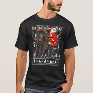 Toy Poodle Dog Santa Riding Toy Poodle Ugly Chris T-Shirt