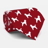 Toy Poodle Dog Silhouettes Pattern Red and White