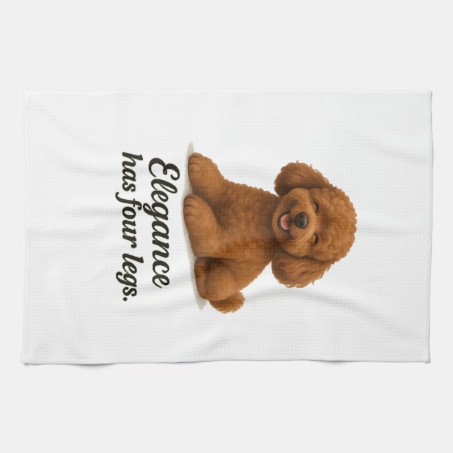 Toy Poodle � Elegance Has Four Legs Tea Towel (Horizontal)