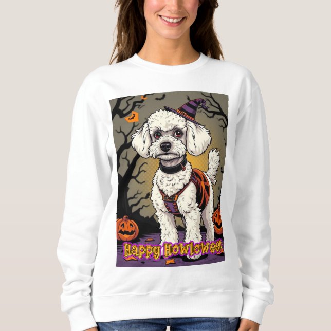 Toy Poodle Happy Howloween Sweatshirt (Front)