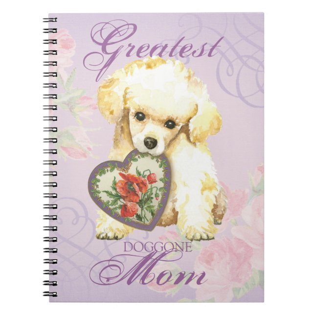 Toy Poodle Heart Mum Notebook (Front)