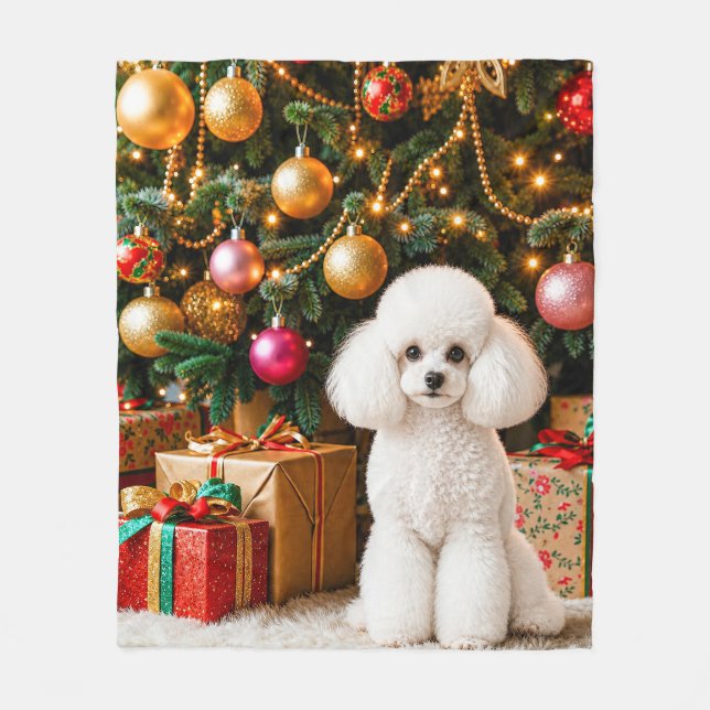Toy Poodle Holiday  Fleece Blanket (Front)