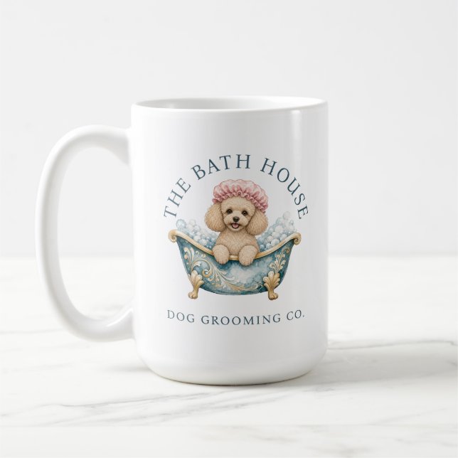Toy Poodle In Bath Cute Dog Groomer Mug (Left)