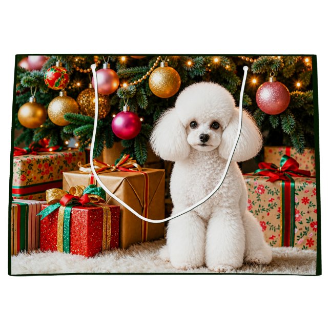 Toy Poodle  Large Gift Bag (Front)