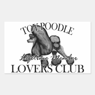 Toy Poodle Lovers Club Black Rectangular Sticker
