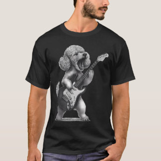 Toy Poodle Playing Guitar Rock Music Dog T-Shirt