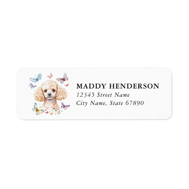 Toy Poodle Return Address Labels  (Front)