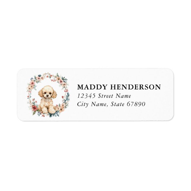 Toy Poodle Return Address Labels  (Front)