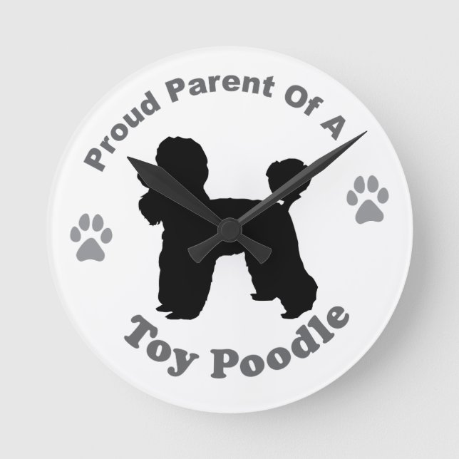 Toy Poodle Round Clock (Front)