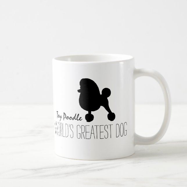 Toy Poodle Silhouette World's Greatest Dog Custom Coffee Mug (Right)