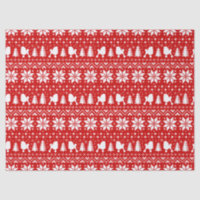 Toy Poodle Silhouettes Christmas Pattern