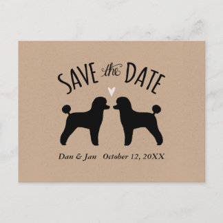 Toy Poodle Silhouettes Wedding Save the Date Announcement Postcard