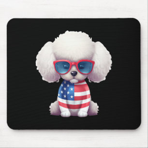 Toy Poodle With Patriotic Usa Flag American Indepe Mouse Pad