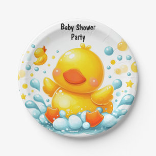 Toy Pool Foam Bash Twin Rubber Duck Baby Shower Paper Plate