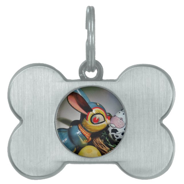 Toy Rabbit and  cow egg Pet ID Tag (Front)