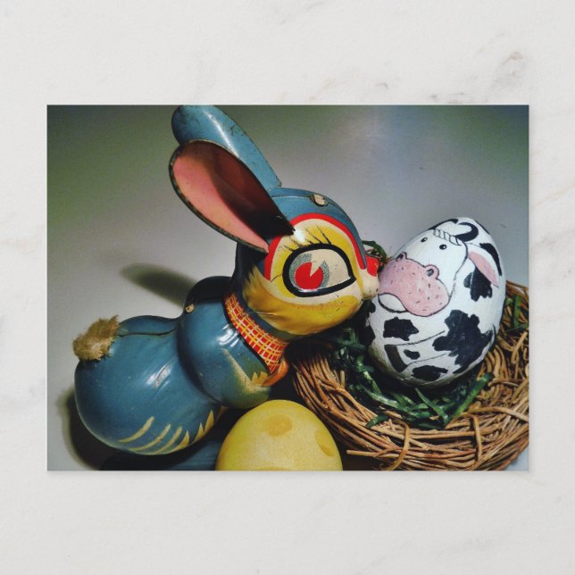 Toy Rabbit and  cow egg Postcard (Front)