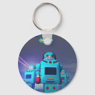 Toy Robos on the Attack Keychain