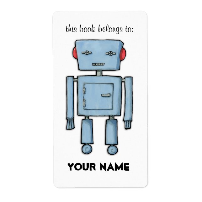 Toy Robot Bookplate Label (Front)