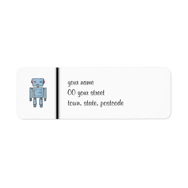 Toy Robot Return Address Label (Front)