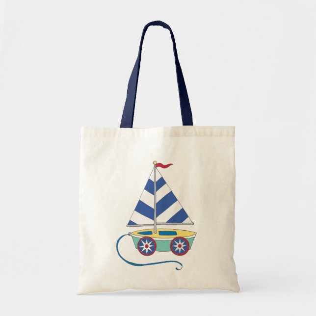 Toy Sailboat Baby Tote Bag (Front)