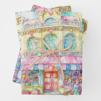 Toy shop at Paris watercolor Wrapping Paper Sheet