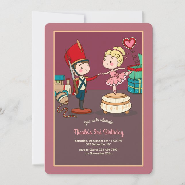 Toy Soldier and Ballerina Invitation (Front)