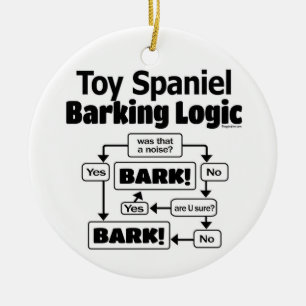 Toy Spaniel Barking Logic Ceramic Tree Decoration
