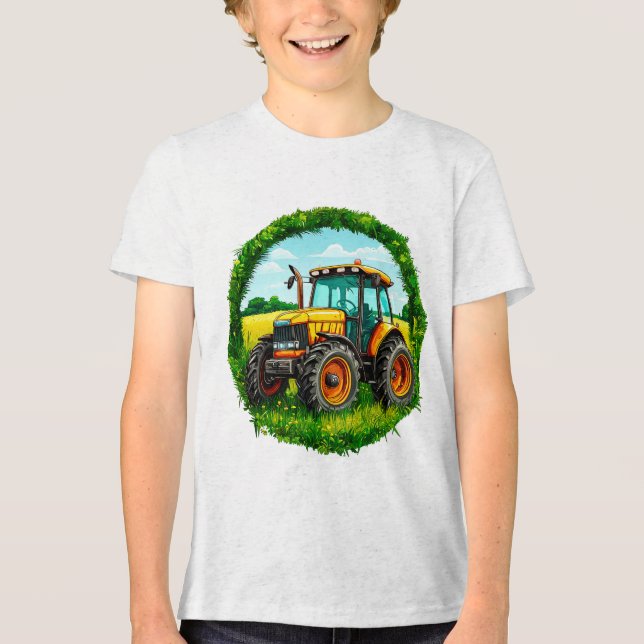 Toy Tractor Kids Tee – Soft Comfortable Farm (Front)