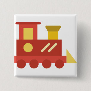 toy train 15 cm square badge