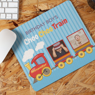 Toy train birthday boys personalised photo mouse pad