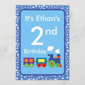 Toy Train Birthday Invitation