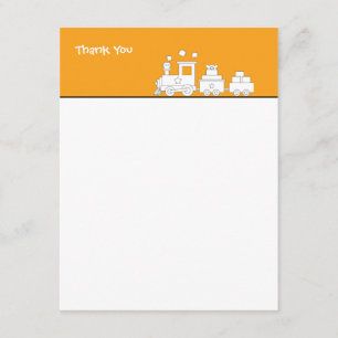 Toy Train Birthday Thank you Card