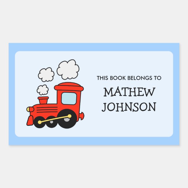 Toy train book label stickers | School supplies (Front)