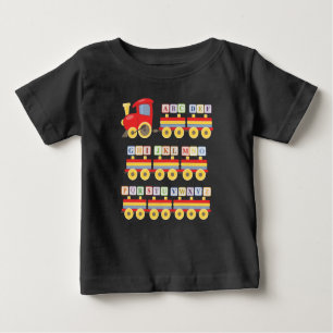 Toy Train Carrying Alphabet Blocks Baby T-Shirt