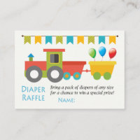 Toy train Diaper Raffle Tickets