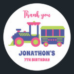 Toy Train for Kids Girls Boys Birthday Party Favou Classic Round Sticker<br><div class="desc">Cute party favours for kids,  boys or girls who train and railway. Perfect for kids birthday party,  party favours and thank you label. You can also customise the text for baby shower or other occasion and party.</div>