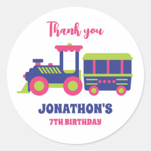 Toy Train for Kids Girls Boys Birthday Party Favou Classic Round Sticker