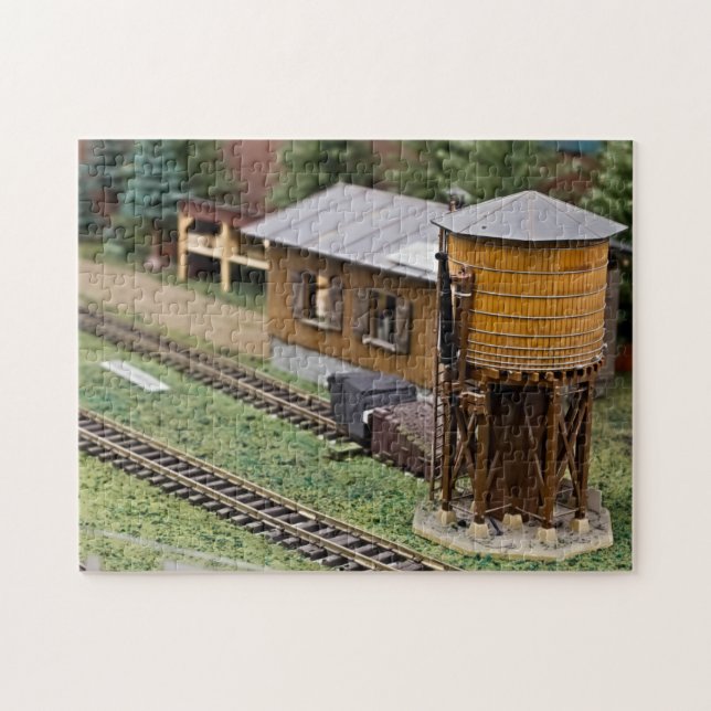 Toy Train Platform Water Tower Jigsaw Puzzle (Horizontal)