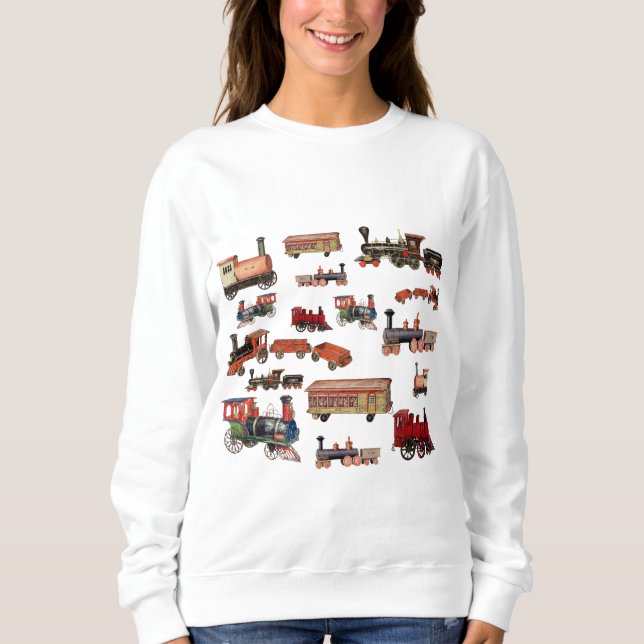Toy Trains Colourful Trains Pattern Sweatshirt (Front)