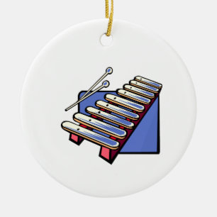 Toy xylophone with mallets, blue graphic ceramic tree decoration