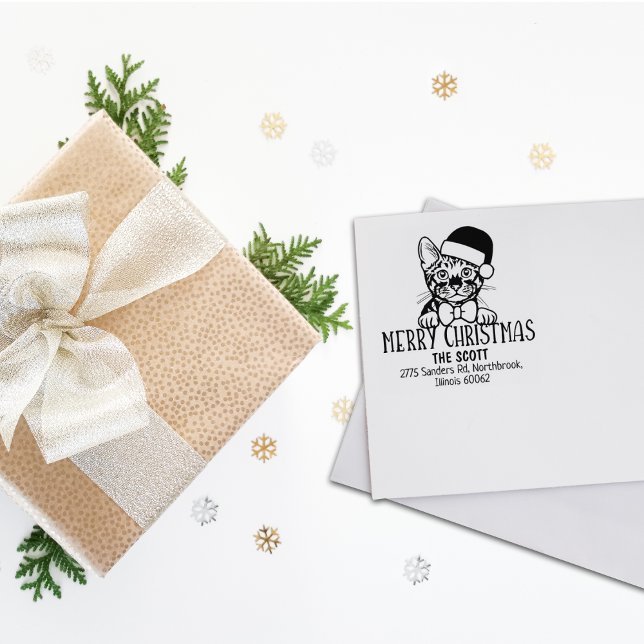 Toyger Cat Family Address Christmas  Rubber Stamp (Creator Uploaded)