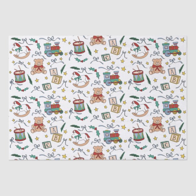 Toyland Classic Christmas Nostalgic Toys Tissue Paper (Front)