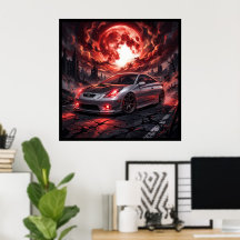 Toyota Celica GT-S Under a Crimson Moon