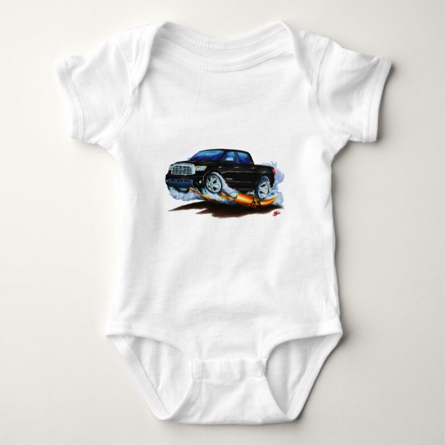 Toyota Tundra Crewmax Black Truck Baby Bodysuit (Front)