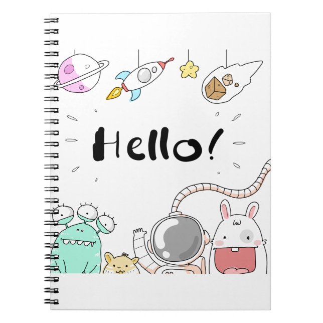 Toys Astronaut Rocket Planet Galaxy Alien Monster. Notebook (Front)