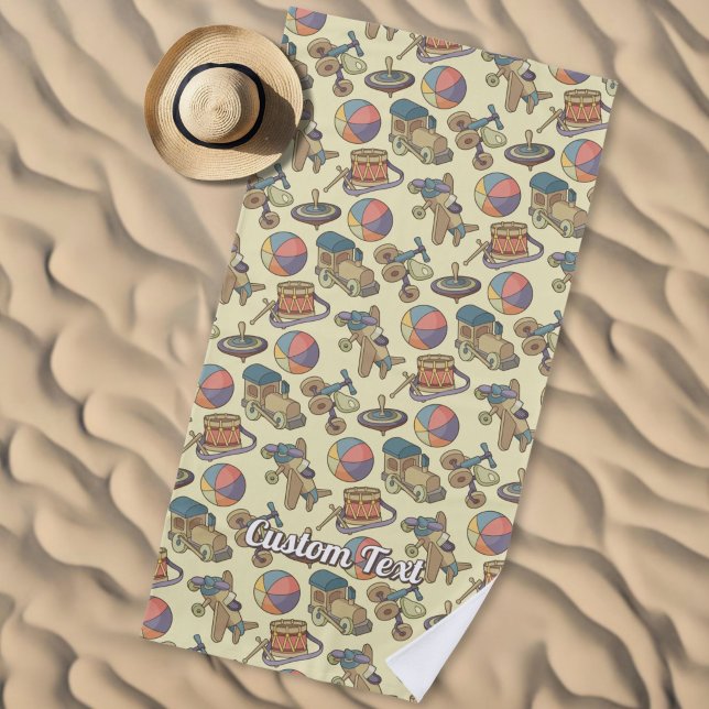 Toys Icons Background Beach Towel (Creator Uploaded)