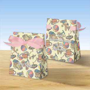 Toys Icons Background Favour Box